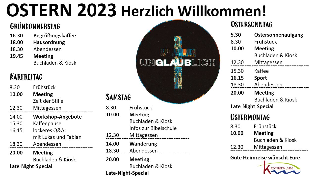 Osterfreizeit Ablauf