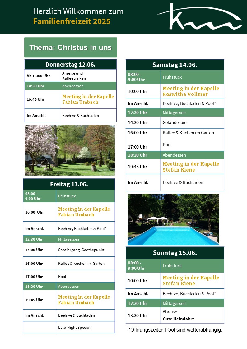 Aushängeplan Fam nach Pfingsten 2025